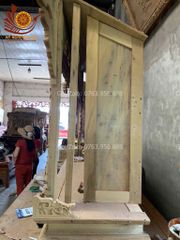Phụ Kiện Đồ Gỗ -Khám Thờ Ngang 117 - Gỗ mít/dổi Sơn Son Thếp Vàng
