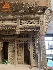 Phụ Kiện Đồ Gỗ -Khám Thờ Ngang 117 - Gỗ mít/dổi Sơn Son Thếp Vàng