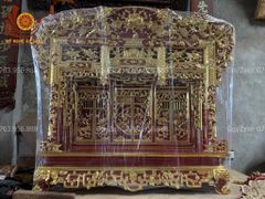 Phụ Kiện Đồ Gỗ -Khám Thờ Ngang 117 - Gỗ mít/dổi Sơn Son Thếp Vàng
