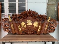 Cuốn Thư Câu Đối Gỗ Gụ Song Long Kích Thước Cuốn Thư 175*81*4 - Câu Đối 175*28*4