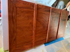 Tranh Gỗ Đồng Quê - Gỗ Hương Đá  - Khung Hoa Văn - Đục Tay- Dày 6cm