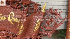 Cuốn thư câu đối gỗ- hương đá cao cấp chữ Việt, Kích thước 1m97*87 câu đối 1m97*28cm