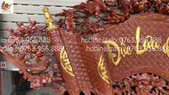 Cuốn thư câu đối gỗ- hương đá cao cấp chữ Việt, Kích thước 1m97*87 câu đối 1m97*28cm