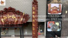 Cuốn thư câu đối gỗ- hương đá cao cấp chữ Việt, Kích thước 1m97*87 câu đối 1m97*28cm
