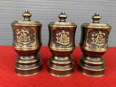 Bộ Ngũ Sự Bằng Đồng Vàng Cao 60 Rồng Màu 2 CN + Đôi đèn cao 43 + Đôi Bình Hoa+ Mâm Bồng + Ngai Chén+ Bộ Ba Đài