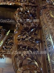 Cửa Võng Gỗ Đục Mai Điểu - Gỗ Hương Đá Mẫu 2