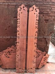 Cuốn Thư Câu Đối Gỗ Sơn Son Thếp Vàng Kích Thước Cuốn Thư 197*87*4 - Câu Đối 197*28*4