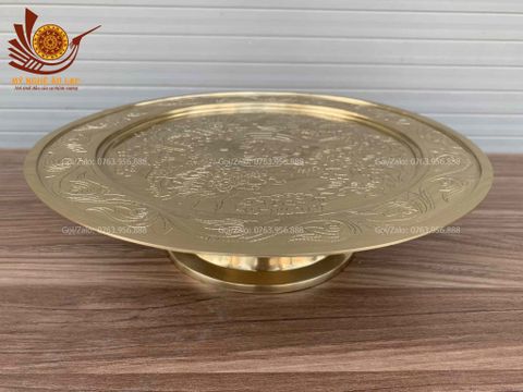 Phụ Kiện Đúc Thủ Công Mâm Bồng 35 Catut Ám Hoa Văn