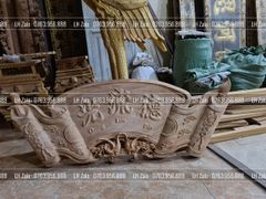 Cuốn Thư Câu Đối Gỗ Nguyên Khối 100% Đức Lưu Quang Dát Vàng Kích Thước Cuốn Thư 175*67*5 - Câu Đối 175*28*4 Gỗ Hương Đá