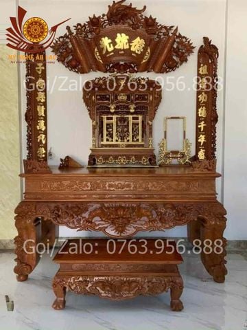Bàn Thờ  Đứng - Án Gian Đục Truyện  Kích Thước 197*89*117 Gỗ Gụ