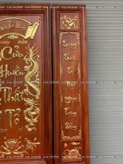 Tranh Thờ Cửu Huyền Thất Tổ Gỗ Hương Đỏ Kích Thước 127*115 Cm