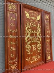 Tranh Thờ Cửu Huyền Thất Tổ Gỗ Hương Đỏ Kích Thước 127*115 Cm