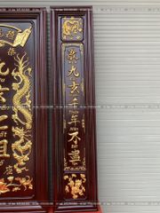 Tranh Thờ Cửu Huyền Thất Tổ Gỗ Hương Đỏ Màu Giả Cổ Kích Thước 127*115 Cm