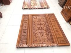 Tranh Thờ Cửu Huyền Thất Tổ Gỗ Hương Đỏ Kích Thước 108*108 - chữ việt
