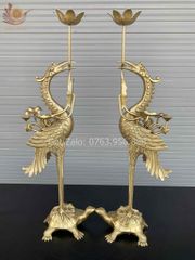 Bộ Ngũ Sự Bằng Đồng Vàng Cao 65 Hoa Sòi  Vàng Mộc