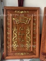 Tranh Thờ Cửu Huyền Thất Tổ Gỗ Hương Đá Kích Thước 68*98 chữ việt