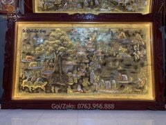 Tranh Cội Nguồn Quê Hương Kích Thước 255 x 155- Đồng Vàng, Dát Vàng - Khung Gỗ Sồi Nga