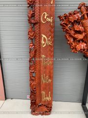 Cuốn Thư Câu Đối Gỗ Hương Đỏ Đức Lưu Quang Chữ Việt Kích Thước Cuốn Thư 197*87*4 - Câu Đối 197*28*4