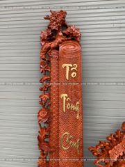 Cuốn Thư Câu Đối Gỗ Hương Đỏ Đức Lưu Quang Chữ Việt Kích Thước Cuốn Thư 197*87*4 - Câu Đối 197*28*4