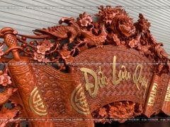 Cuốn Thư Câu Đối Gỗ Hương Đỏ Đức Lưu Quang Chữ Việt Kích Thước Cuốn Thư 197*87*4 - Câu Đối 197*28*4