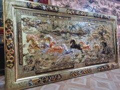 Tranh Mã Đáo Thành Công Kích Thước 170 x90  Đồng Vàng Xước Dát Vàng - Khung Đồng