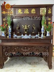 Bàn Thờ Đứng - Án Gian Đục Sen Kích Thước N197*S89*C117 Gỗ Hương Đỏ