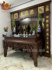 Bàn Thờ Đứng - Án Gian Đục Sen Kích Thước N197*S89*C117 Gỗ Hương Đỏ