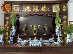 Bàn Thờ Đứng - Án Gian Đục Sen Kích Thước N197*S89*C117 Gỗ Hương Đỏ