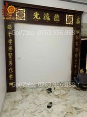 Bàn Thờ Đứng - Án Gian Đục Sen Kích Thước N197*S89*C117 Gỗ Hương Đỏ