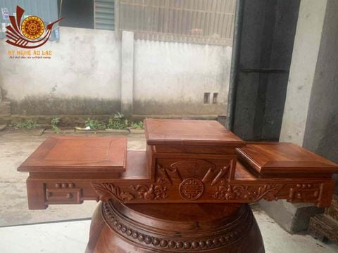 Phụ Kiện Đồ Gỗ - Tam Cấp Bát Hương Gỗ Hương Đá/Gõ Đỏ