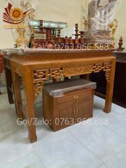 Bàn Thờ Đứng - Án Gian Đục Truyện Kích Thước  N175*81*117 Gỗ Sồi Nga