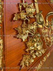 Bộ Hoành Phi Câu Đối Gỗ Hương Đỏ Nguyên Khối 100% Đức Lưu Quang Dát Vàng Hoành Phi 155*61*5 - Câu Đối 155*28*4