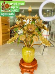 Phụ Kiện Đồ Gỗ - Bình Sen Gỗ Mun Đuôi Công