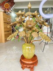 Phụ Kiện Đồ Gỗ - Bình Sen Gỗ Mun Đuôi Công