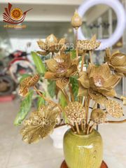 Phụ Kiện Đồ Gỗ - Bình Sen Gỗ Mun Đuôi Công