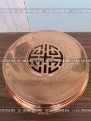 Đỉnh Đồng Ngũ Sự Bằng Đồng Đỏ Mộc Nguyên Khối Song Long Chầu Nguyệt Cao 60 Cm