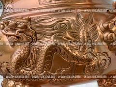 Bộ Tam Sự Nến Bằng Đồng Đỏ Mộc Nguyên Khối Song Long Chầu Nguyệt Cao 60 Cm