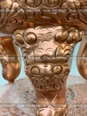 Đỉnh Đồng Ngũ Sự Bằng Đồng Đỏ Mộc Nguyên Khối Song Long Chầu Nguyệt Cao 50 Cm