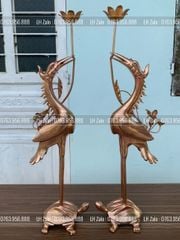 Đỉnh Đồng Ngũ Sự Bằng Đồng Đỏ Mộc Nguyên Khối Song Long Chầu Nguyệt Cao 60 Cm