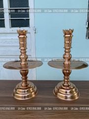 Đỉnh Đồng Ngũ Sự Bằng Đồng Đỏ Mộc Nguyên Khối Song Long Chầu Nguyệt Cao 60 Cm