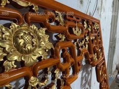 Cửa Võng Gỗ Đục Truyện Gỗ Hương Đỏ - Mẫu 1