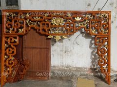 Cửa Võng Gỗ Đục Truyện Gỗ Hương Đỏ - Mẫu 1