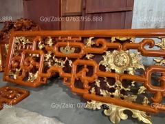 Cửa Võng Gỗ Đục Truyện Gỗ Hương Đỏ - Mẫu 1