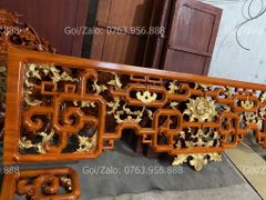 Cửa Võng Gỗ Đục Truyện Gỗ Hương Đỏ - Mẫu 1