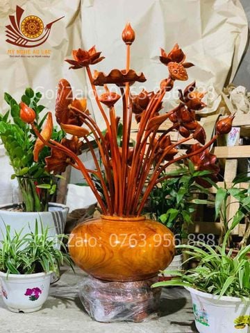 Phụ Kiện Đồ Gỗ - Bình Sen Hương Đỏ
