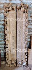 Cuốn Thư Câu Đối Gỗ Gụ Song Long Kích Thước Cuốn Thư 140*61*4 - Câu Đối 155*28*4 Mẫu chữ Đức Lưu Quang