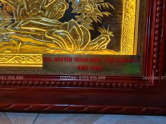 Tranh Thuận Buồm Xuôi Gió Kích Thước 170 x90  Đồng Vàng Nền Đen Dát  - Khung Sồi Đục Trơn