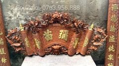Cuốn Thư Câu Đối Gỗ Gụ Song Long Kích Thước Cuốn Thư 140*61*4 - Câu Đối 155*28*4