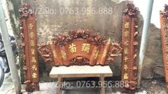 Cuốn Thư Câu Đối Gỗ Gụ Song Long Kích Thước Cuốn Thư 140*61*4 - Câu Đối 155*28*4