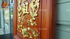Tranh Thờ Cửu Huyền Thất Tổ Gỗ Hương Đỏ Kích Thước 108*108 - chữ nho